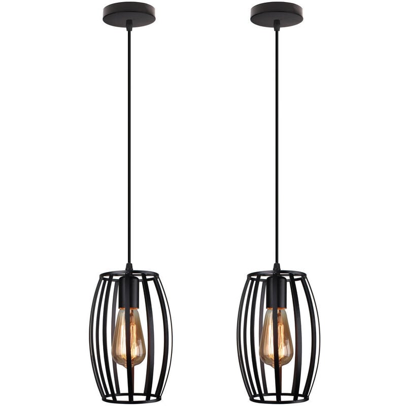 foto del prodotto lampada a sospensione, vintage lampada da soffitto con gabbia, industriale stile illuminazione in metallo con e27 attacco per soggiorno cucina camera