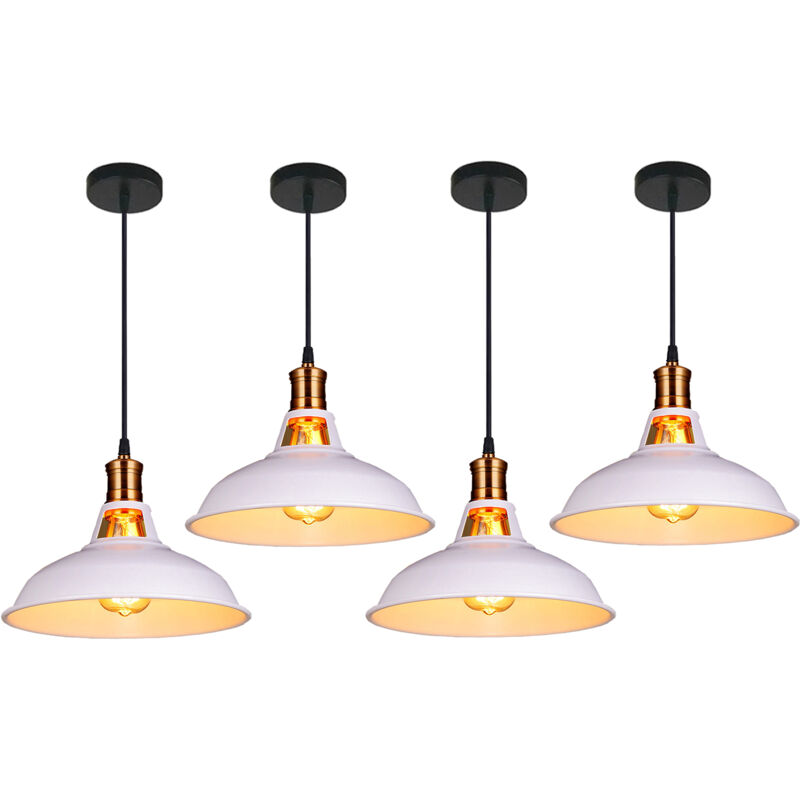 foto del prodotto lampada a sospensione vintage lampada da soffitto con paralume in metallo edison e27 per corridoio cucina isaland camera da letto scala bianco 4