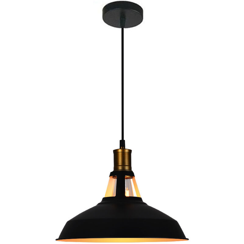 foto del prodotto lampada a sospensione vintage lampada da soffitto con paralume in metallo edison e27 per corridoio cucina isaland camera da letto scala bianco e nero