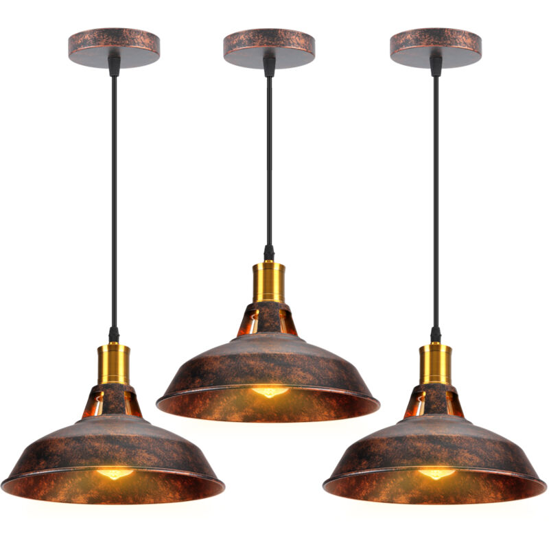 foto del prodotto lampada a sospensione, vintage lampada da soffitto con paralume in metallo, industriale stile illuminazione supporto edison e27 per corridoio cucina
