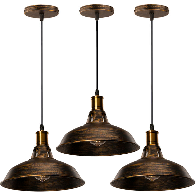 foto del prodotto lampada a sospensione, vintage lampada da soffitto con paralume in metallo, industriale stile illuminazione supporto edison e27 per corridoio cucina
