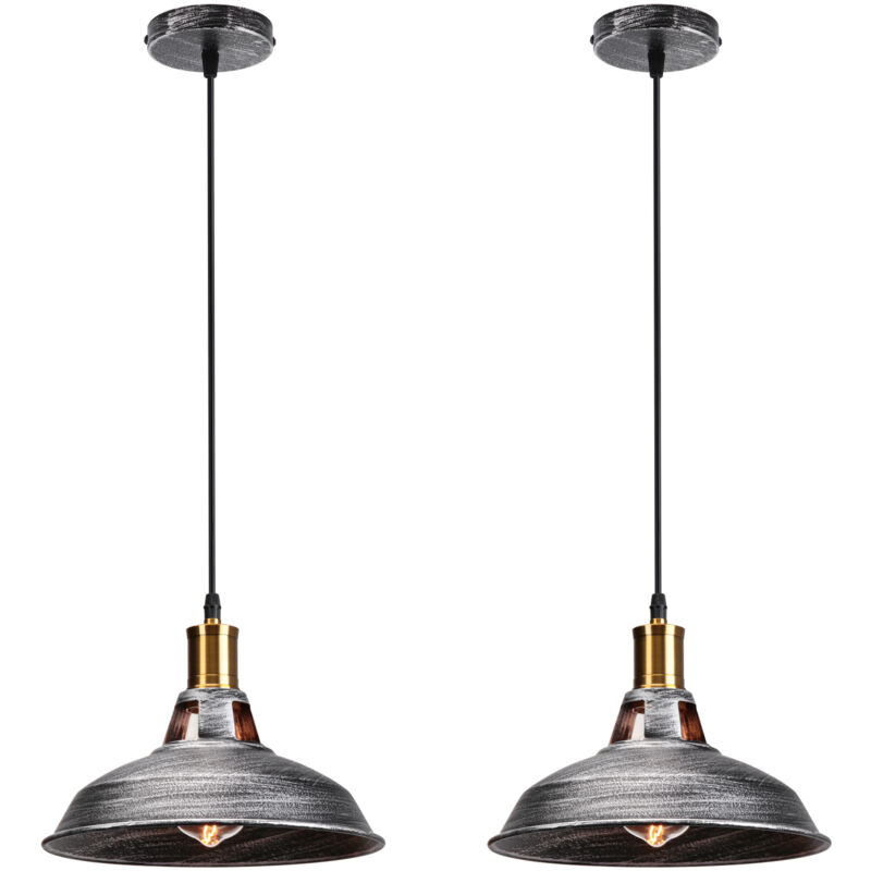 foto del prodotto lampada a sospensione, vintage lampada da soffitto con paralume in metallo, industriale stile illuminazione supporto edison e27 per corridoio cucina