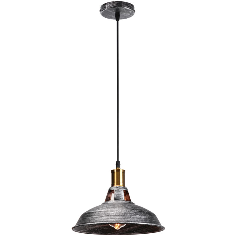 foto del prodotto lampada a sospensione, vintage lampada da soffitto con paralume in metallo, industriale stile illuminazione supporto edison e27 per corridoio cucina