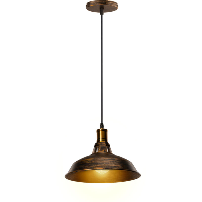 foto del prodotto lampada a sospensione, vintage lampada da soffitto con paralume in metallo, industriale stile illuminazione supporto edison e27 per corridoio cucina
