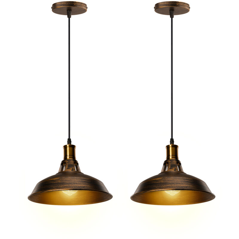 foto del prodotto lampada a sospensione, vintage lampada da soffitto con paralume in metallo, industriale stile illuminazione supporto edison e27 per corridoio cucina