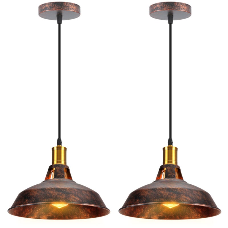 foto del prodotto lampada a sospensione, vintage lampada da soffitto con paralume in metallo, industriale stile illuminazione supporto edison e27 per corridoio cucina