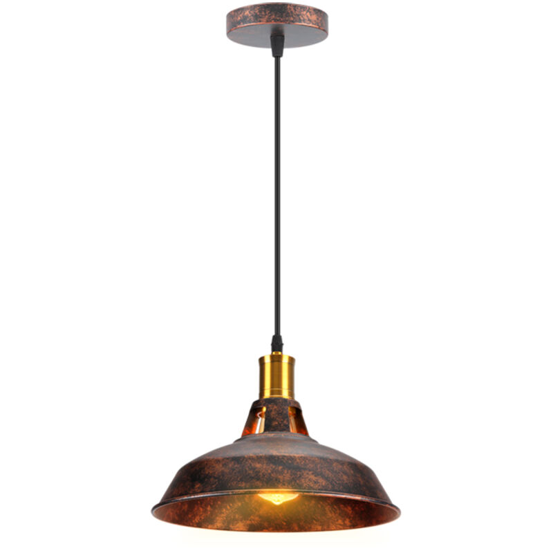 foto del prodotto lampada a sospensione, vintage lampada da soffitto con paralume in metallo, industriale stile illuminazione supporto edison e27 per corridoio cucina