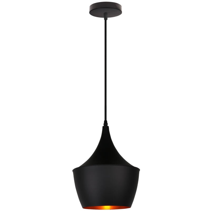 foto del prodotto lampada a sospensione, vintage lampada da soffitto in metallo, insdustraile stile illuminazione con 22cm paralume per soggiorno sala da pranzo nero