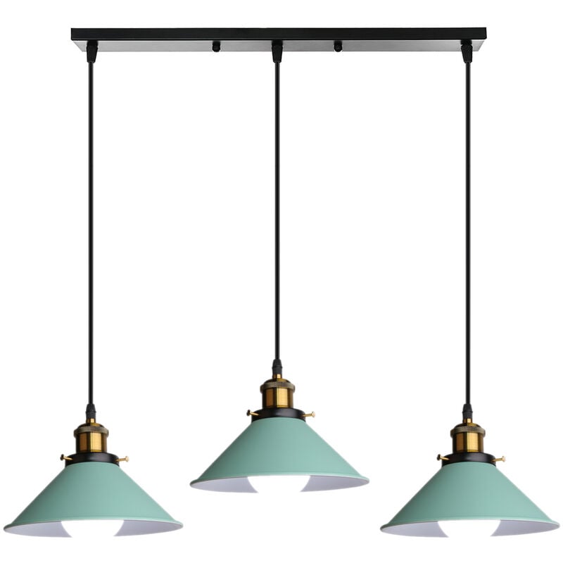 foto del prodotto lampada a sospensione, vintage lampadario da soffitto con 22cm paralume in ferro, illuminazione in industriale stile e27 per cucina camera da letto