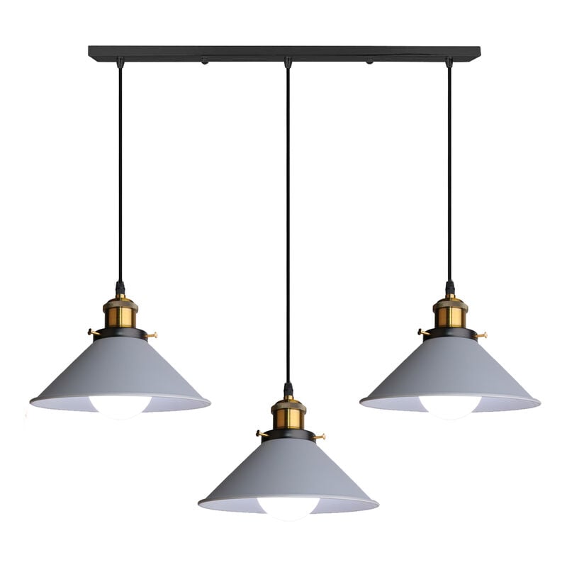 foto del prodotto lampada a sospensione, vintage lampadario da soffitto con 22cm paralume in ferro, illuminazione in industriale stile e27 per cucina camera da letto