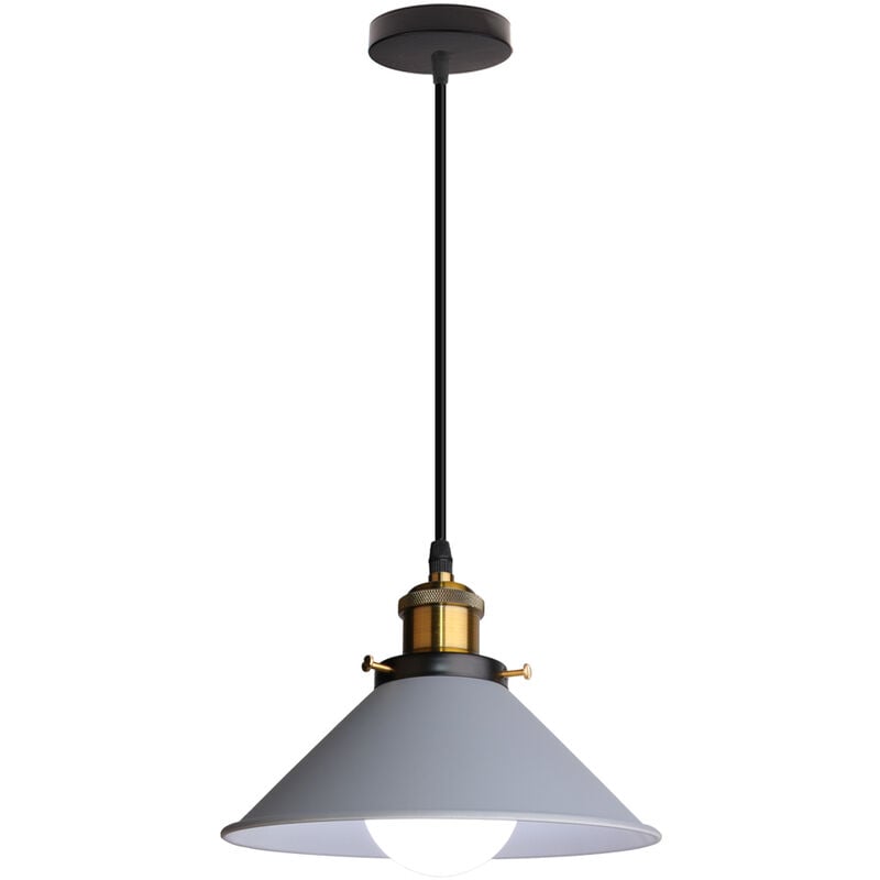 foto del prodotto lampada a sospensione, vintage lampadario da soffitto con 22cm paralume in ferro, illuminazione in industriale stile e27 per cucina camera da letto