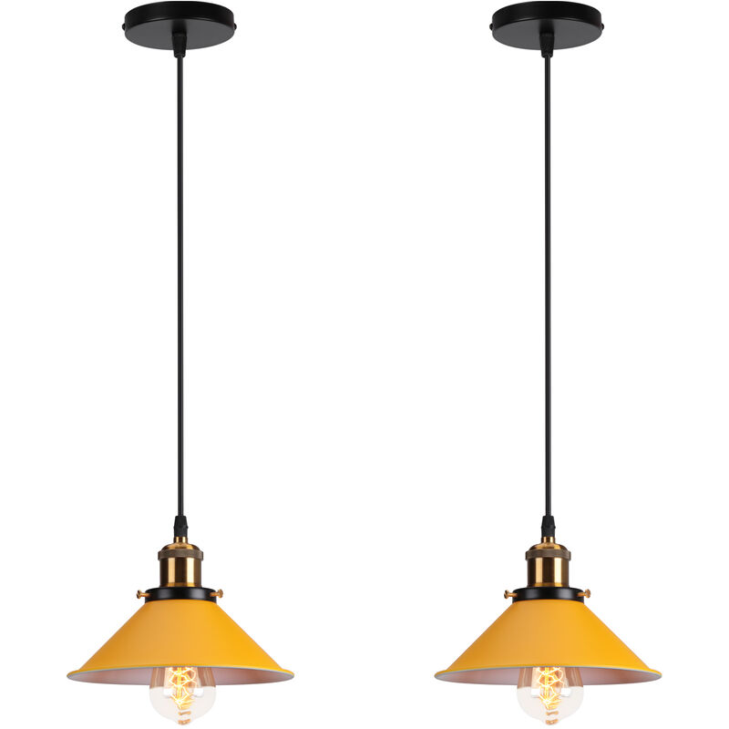 foto del prodotto lampada a sospensione, vintage lampadario da soffitto con 22cm paralume in ferro, illuminazione in industriale stile e27 per cucina camera da letto