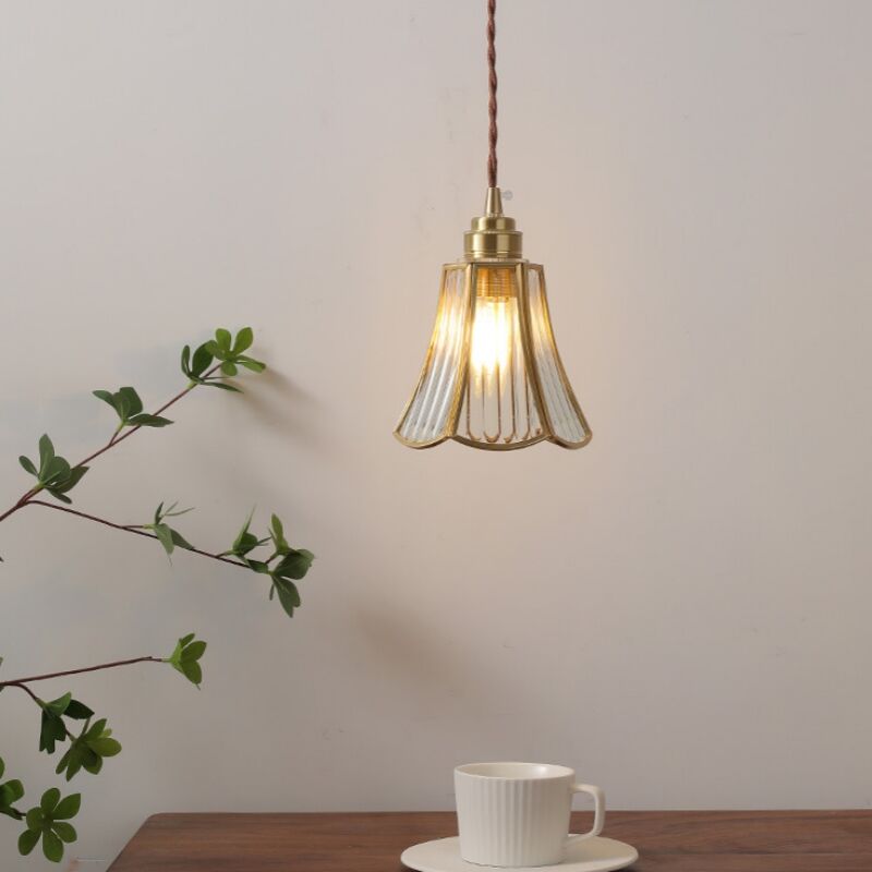 foto del prodotto lampada a sospensione vintage lampadario da soffitto regolabile luce pendente paralume metallo vetro a