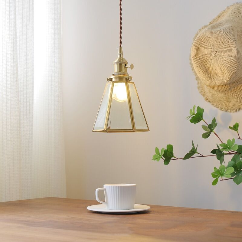 foto del prodotto lampada a sospensione vintage lampadario da soffitto regolabile luce pendente paralume metallo vetro d