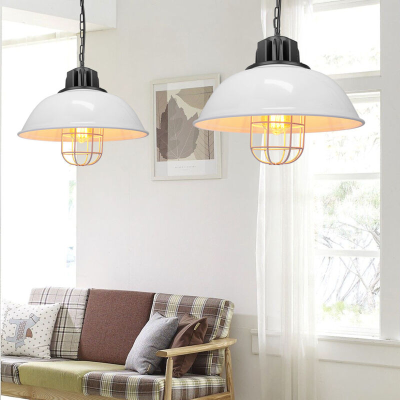 foto del prodotto lampada a sospensione, vintage luce da soffitto con 33cm paralume in ferro, industriale stile illuminazione supporto edison e27 per corridoio cucina