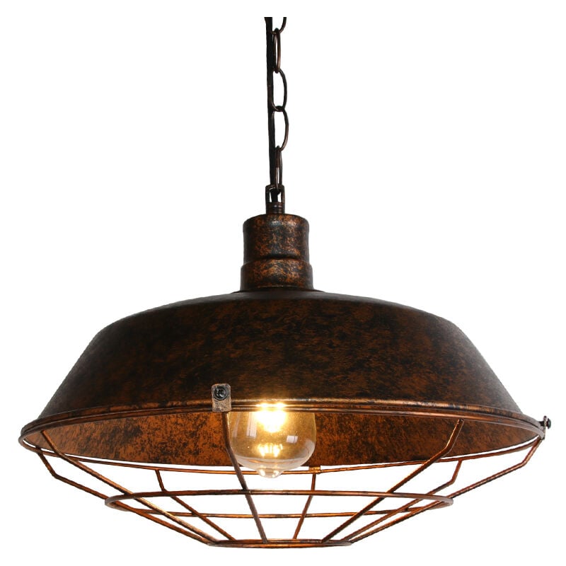 foto del prodotto lampada a sospensione vintage retro lampada da soffitto con paralume in metallo edison e27 per corridoio cucina isaland camera da letto scala 36cm