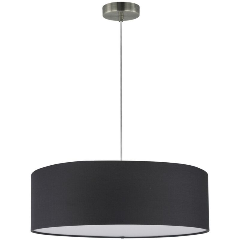 foto del prodotto lampada a sospensione voiussa, metallo, tessuto, argento, antracite, 50x50x110 cm