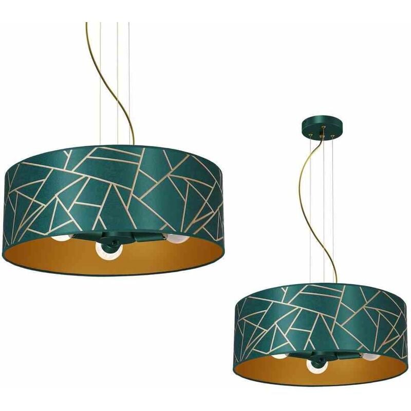 foto del prodotto lampada a sospensione ziggy white oro verde bottiglia 3xe27