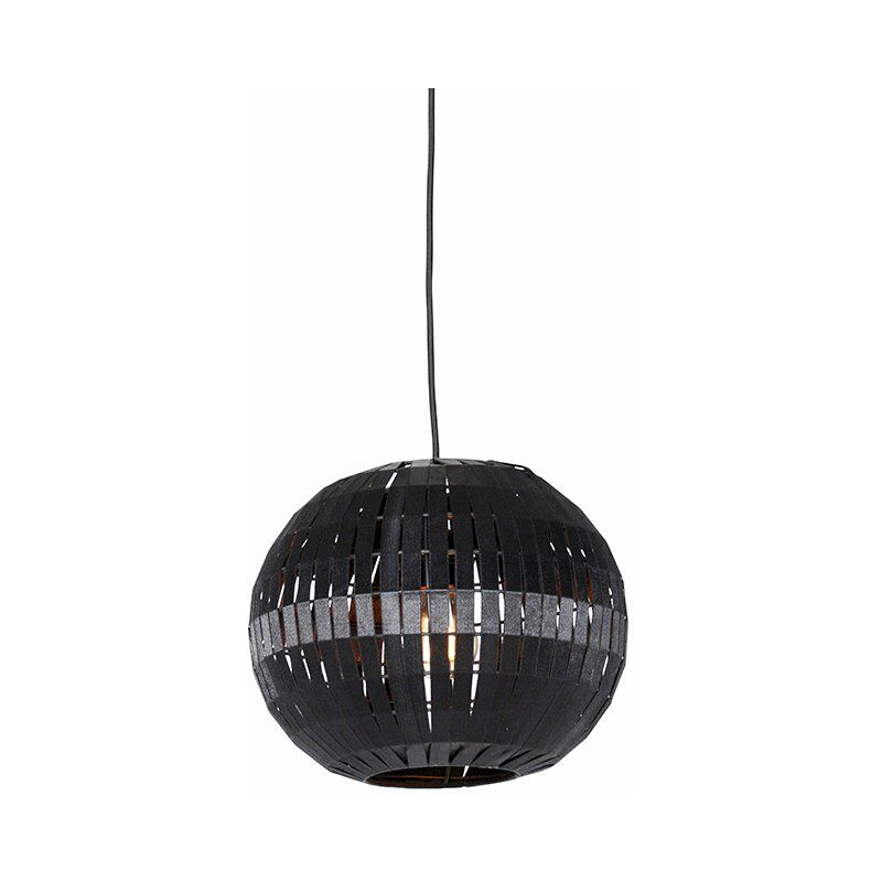 foto del prodotto lampada a sospensione zoe moderno acciaio,tessuto nero tondo max. 1 x watt qazqa