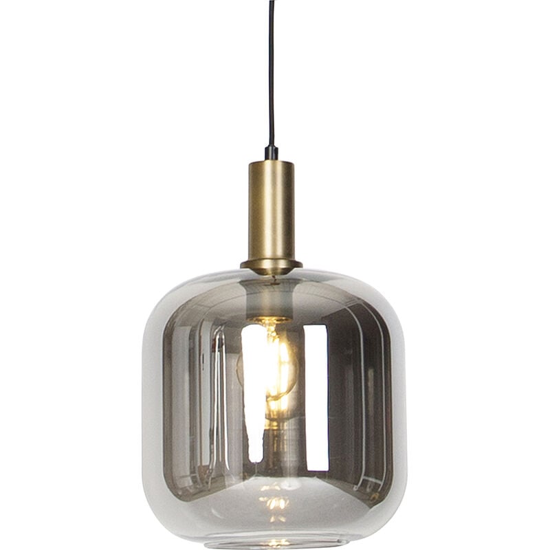 foto del prodotto lampada a sospensione zuzanna design vetro,acciaio grigio oro nero tondo e27 max. 1 x 4.9 watt qazqa