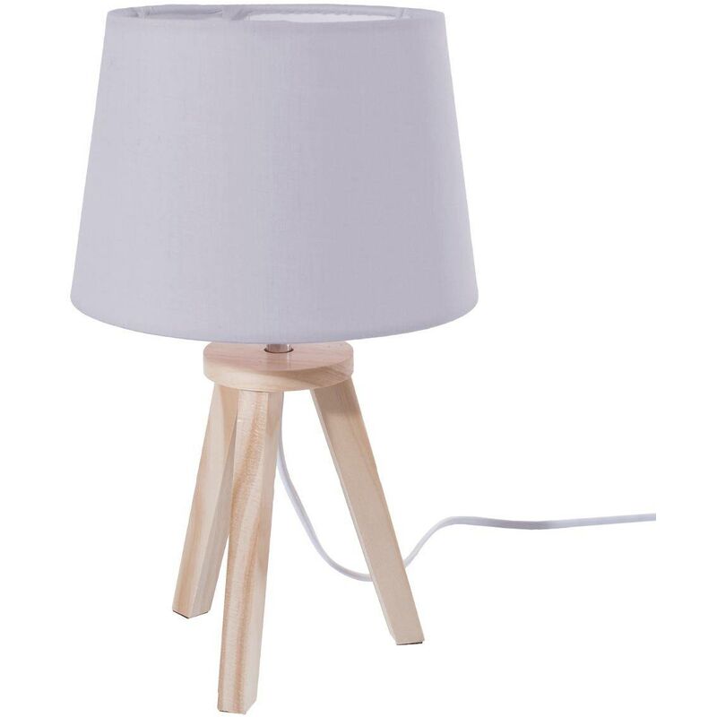 foto del prodotto lampada a treppiede h.30cm in legno grigio - atmosphera cr ateur d'int rieur