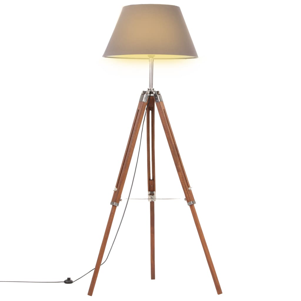 foto del prodotto lampada a treppiede marrone e grigio in legno di teak 141 cmcod mxl 105621