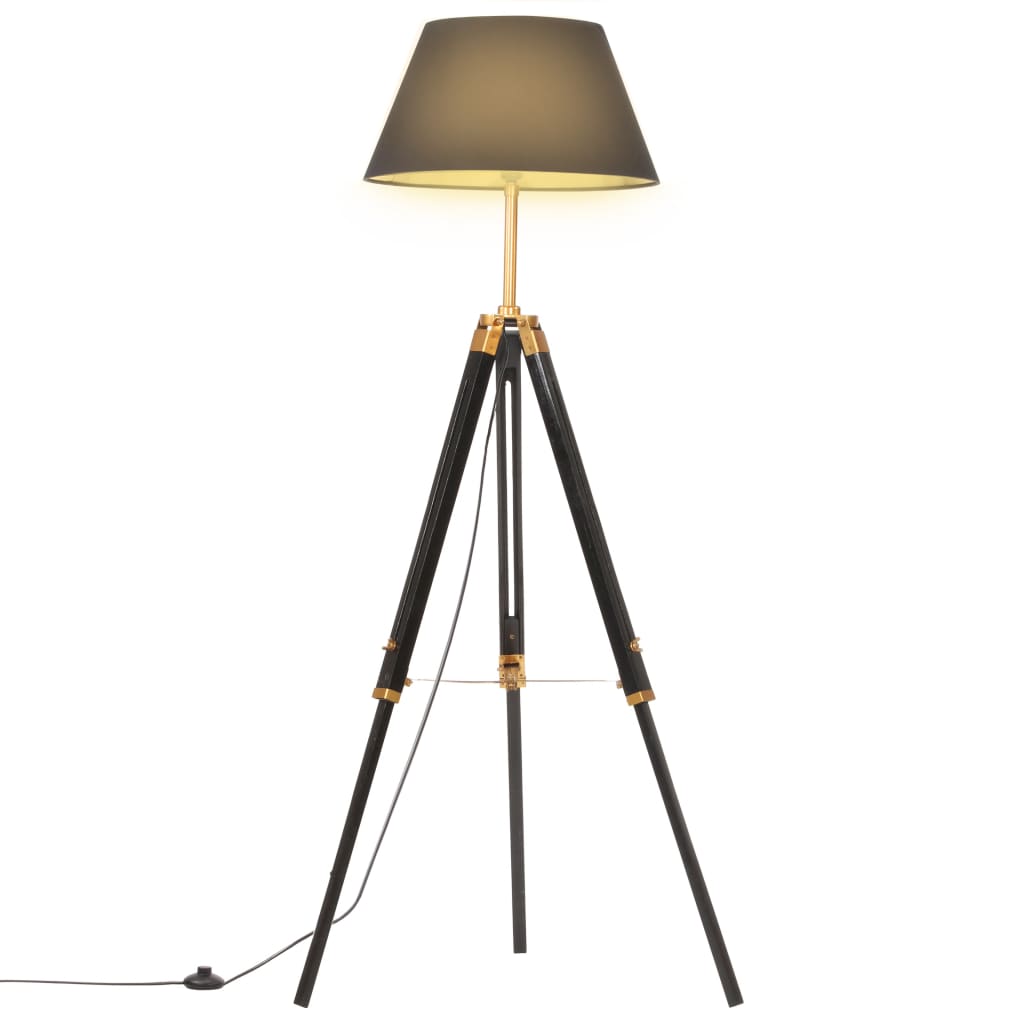 foto del prodotto lampada a treppiede nero e oro in massello di teak 141 cm vidaxl 722673