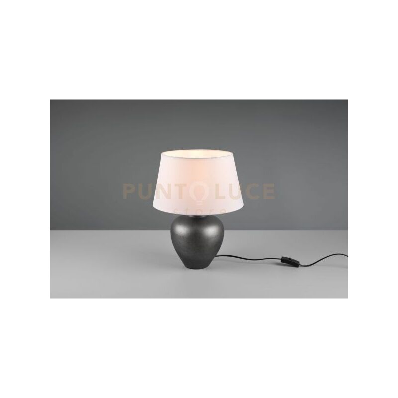 foto del prodotto lampada abby ceramica nichel anticato paralume bianco r50601901