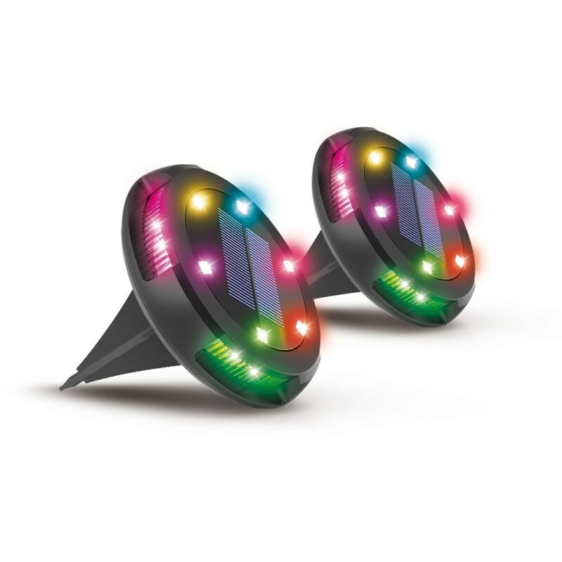 foto del prodotto lampada ad energia solare activejet aje larix dp nero rgb 11 x 14,5 x 11 cm 2 unit 
