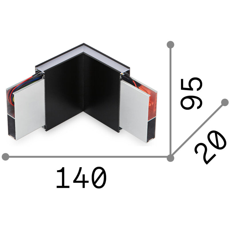 foto del prodotto lampada angolare corner alluminio bianco led 4w 4000k luce naturale