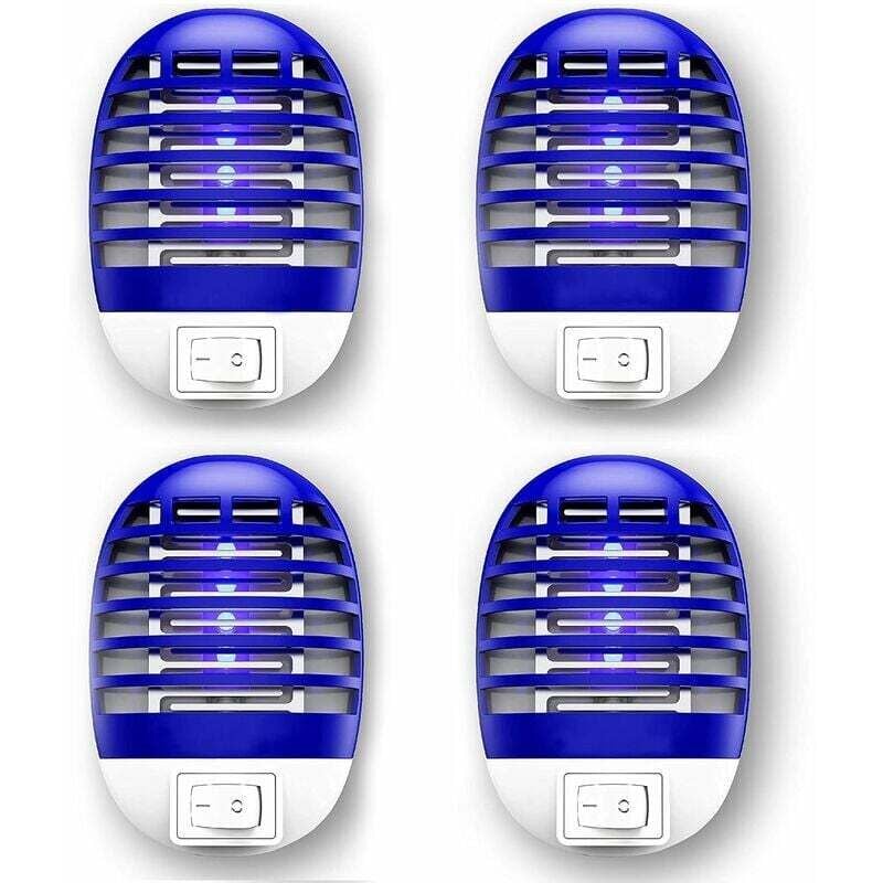 foto del prodotto lampada antizanzare, 4 confezioni di lampade elettriche antizanzare ultraviolette, scacciamosche per interni, lampada elettrica antizanzare con luce