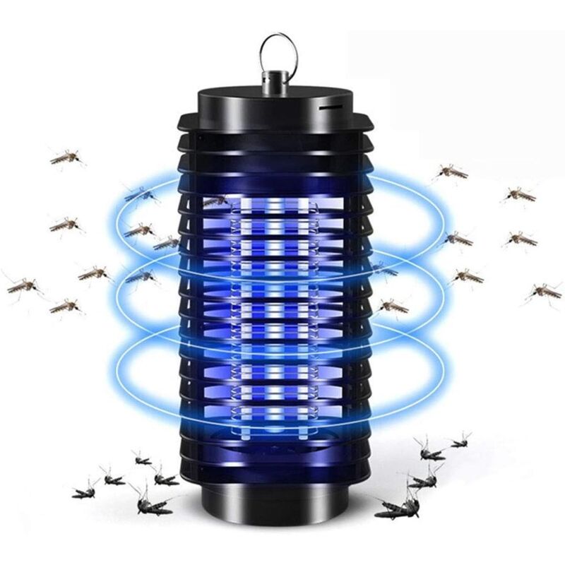 foto del prodotto lampada antizanzare per esterni, trappola elettrica uv per mosche per interni, trappola antizanzare, raggio d azione efficace 90 metri quadrati nero 