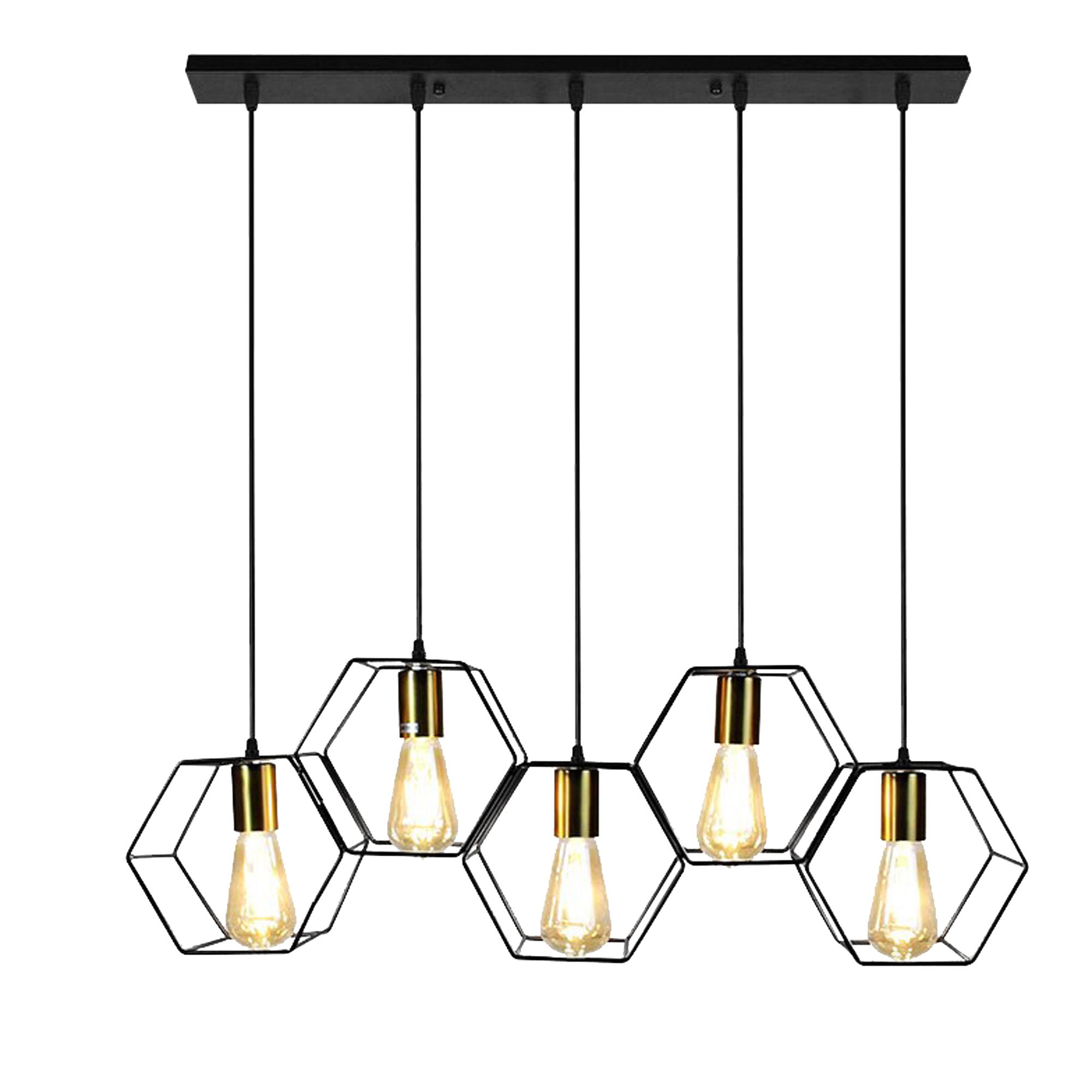 foto del prodotto lampada app1133-5cp black gold