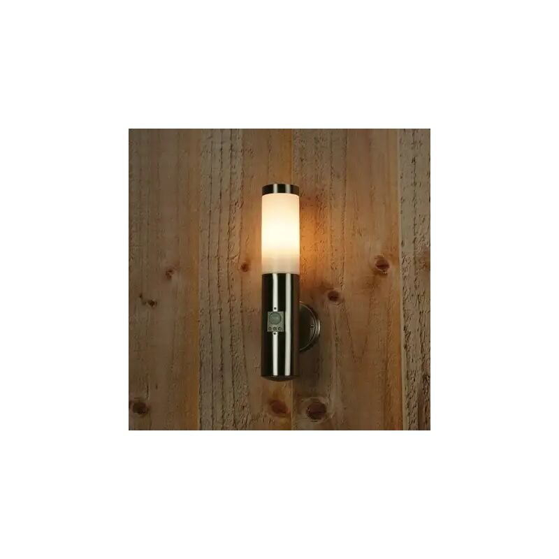 foto del prodotto lampada applique da parete interno esterno con sensore movimento in acciaio