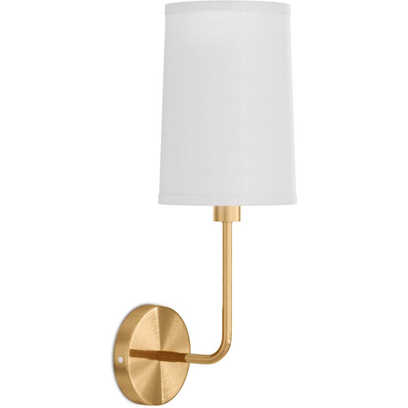 foto del prodotto lampada applique da parete - oro con paralume in tela - miu oro