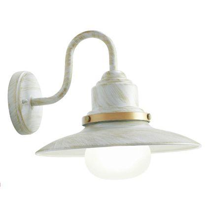 foto del prodotto lampada applique in basso colore bianco e oro per esterno linea fisher sovil