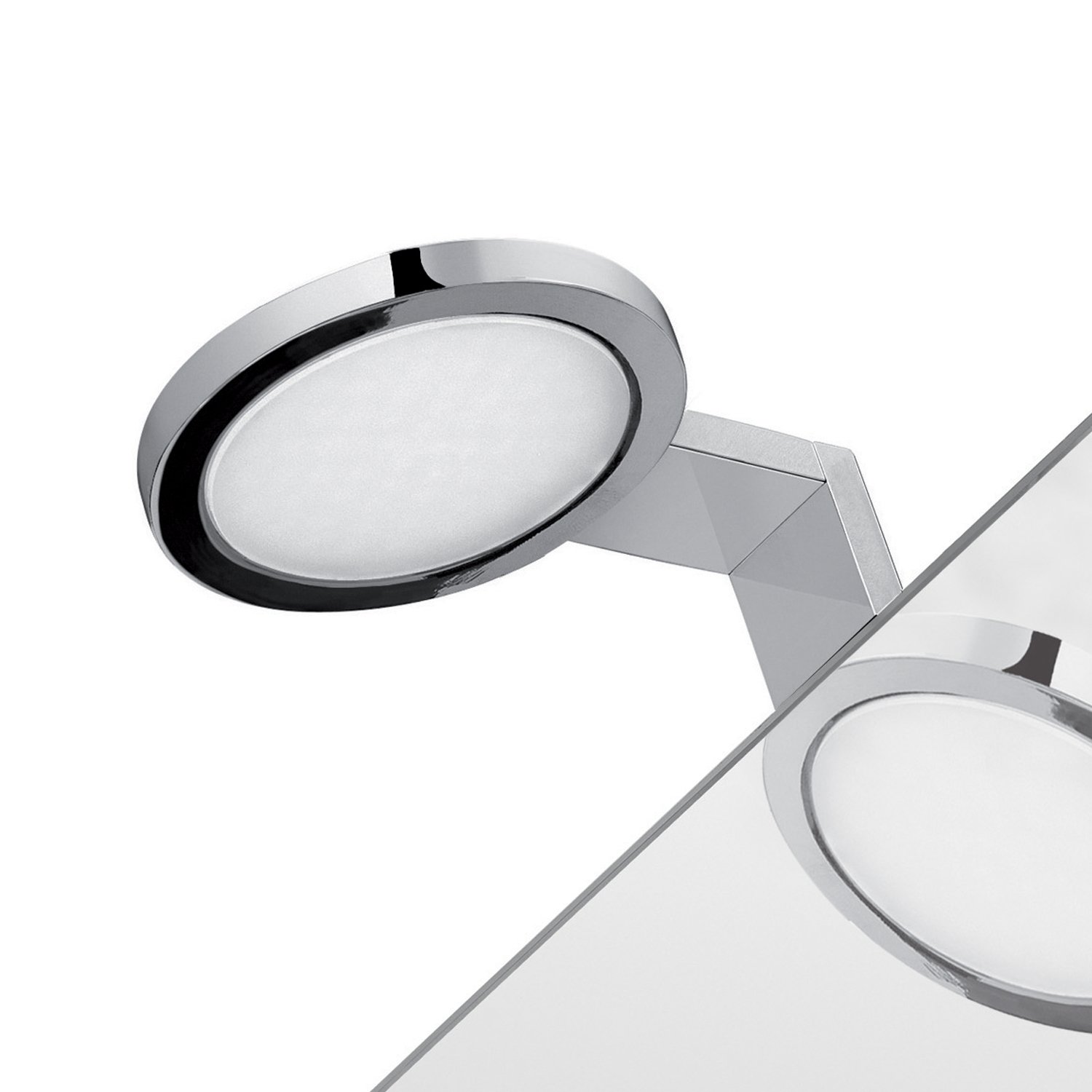 foto del prodotto lampada applique led con telaio di fissaggio in cromall e resine termoplastice do41-01 serie gedy maiorca cromato