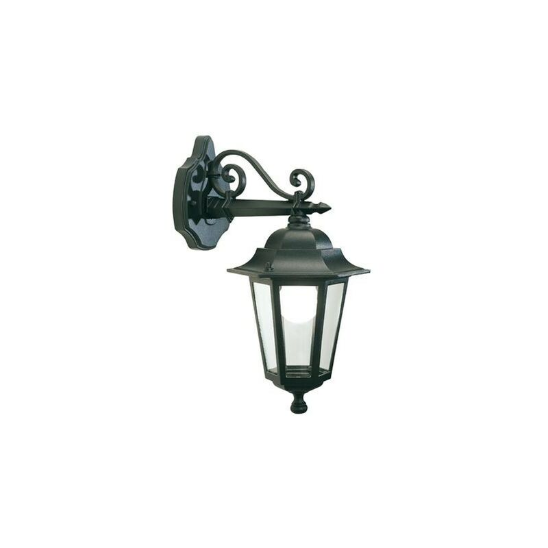 foto del prodotto lampada applique media in basso colore nero per esterno linea esagonale sovil