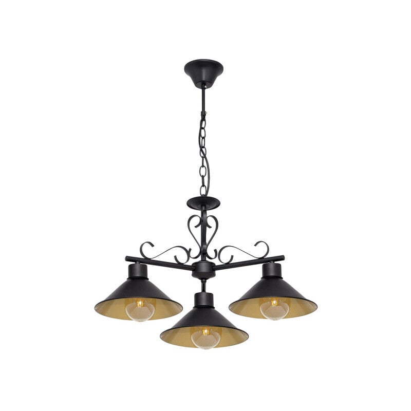 foto del prodotto lampada azalea 3xe27 nero oro regx54x54 cm