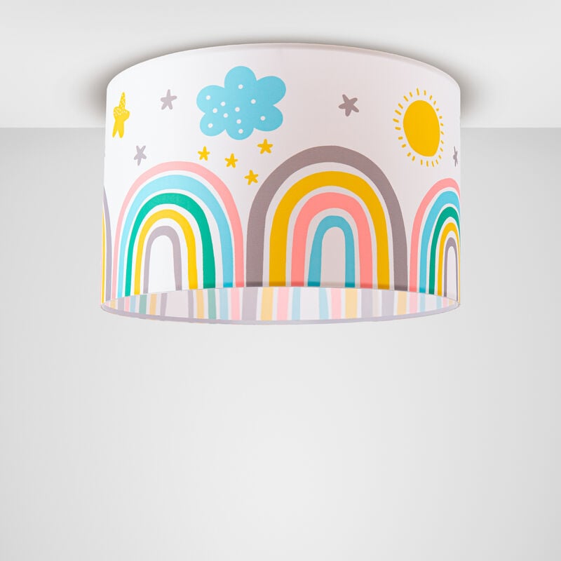 foto del prodotto lampada bambini cameretta beb arcobaleno stelle lampada terra tavolo soffitto plafoniera bianca, multicolore 1 45.5 cm paco home