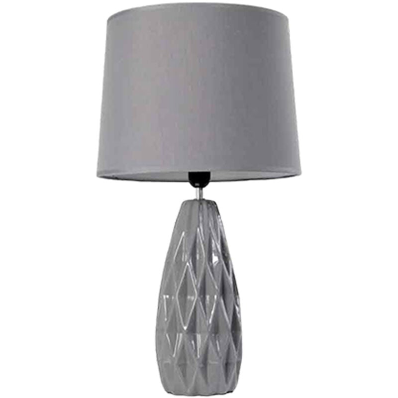 foto del prodotto lampada bianca con struttura in ceramica 34 x 34 x 62.5 cm grigia