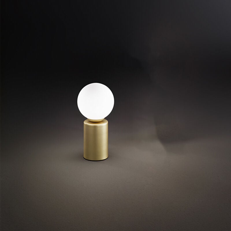 foto del prodotto lampada birillo da tavolo in metallo oro spazzolato attacco g9 touch e dimmerabile d.7cm