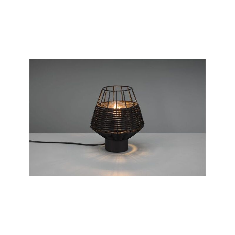 foto del prodotto lampada borka in rattan colore nero opaco r51261002