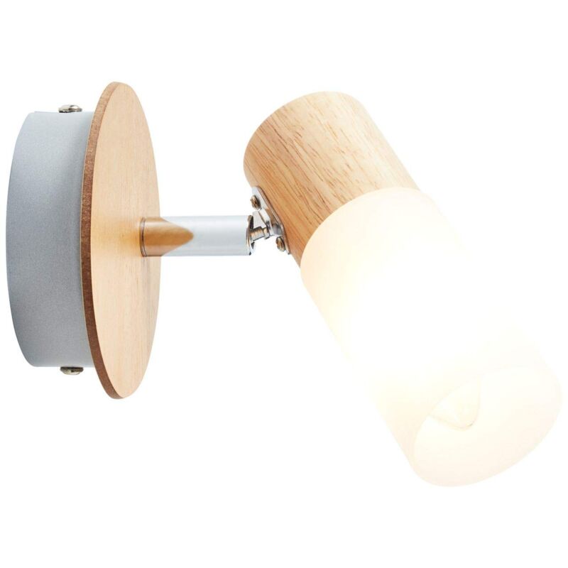 foto del prodotto lampada brilliant babsan faretto da parete in legno chiaro bianco 1x c35, e14, 3,5 w, adatto per lampade a candela non incluse scala da a a e