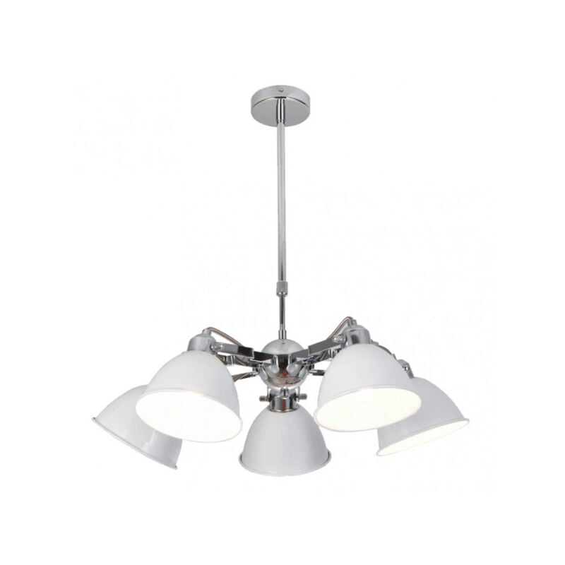 foto del prodotto lampada buri 5xe27 bianco cromo regx52x52 cm