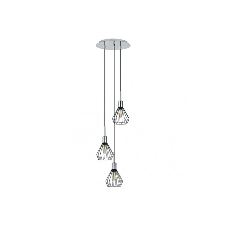 foto del prodotto lampada circolare de 3 luci a sospensione san petesburgo cromo fabrilamp