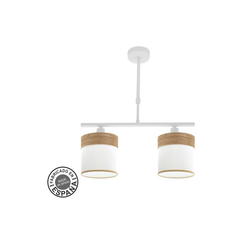 foto del prodotto lampada cloe 2xe14 bianco bianco legno chiaro regx43x14 cm fabrilamp