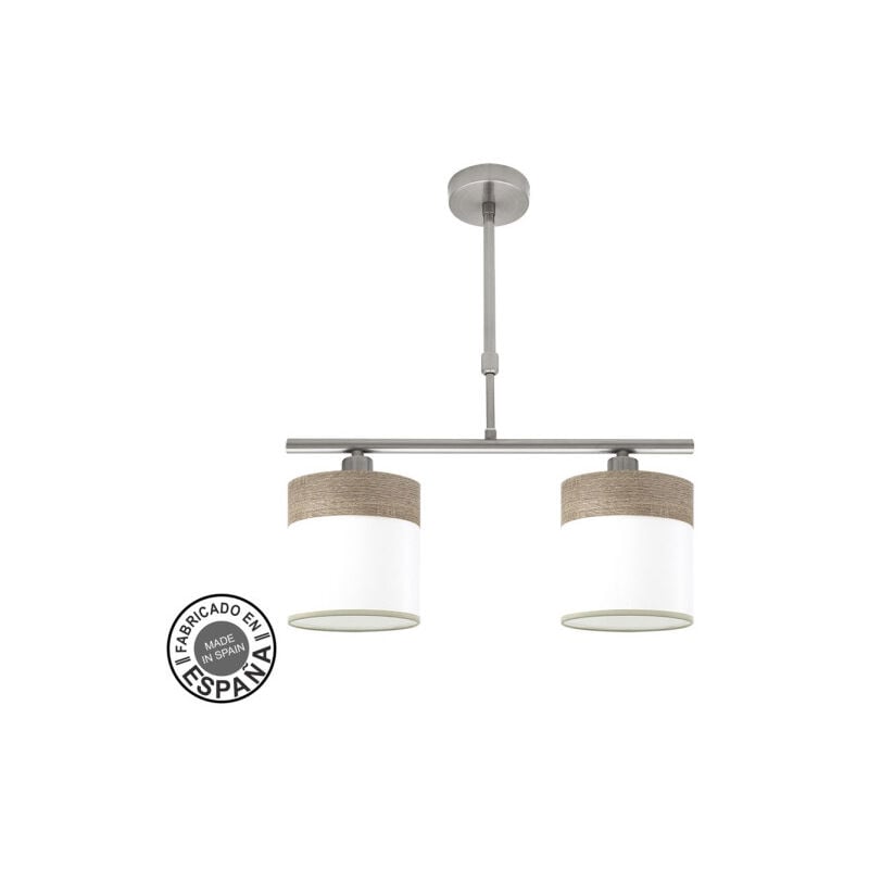foto del prodotto lampada cloe 2xe14 nichel legno bianco grigio regx43x14 cm fabrilamp