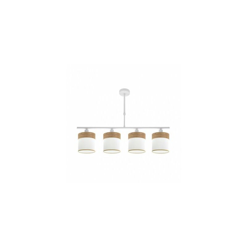 foto del prodotto lampada cloe 4xe14 bianco bianco legno chiaro regx75x14 cm fabrilamp