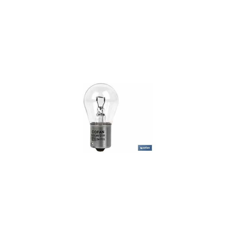 foto del prodotto lampada cofan 1 polo p21w ba15s 24v